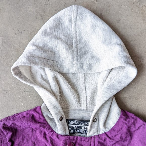 Vintage Members Only Kids Purple Gray Hooded Full Zip Jacket size 5 - Picture 2 of 10